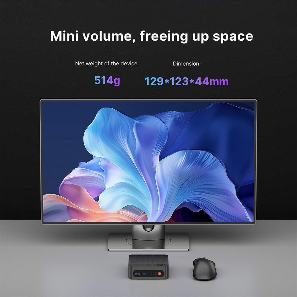 BOSGAME P4 Ultra Mini PC, AMD Ryzen 7 7730U 16GB DDR4, 1TB PCIe SSD