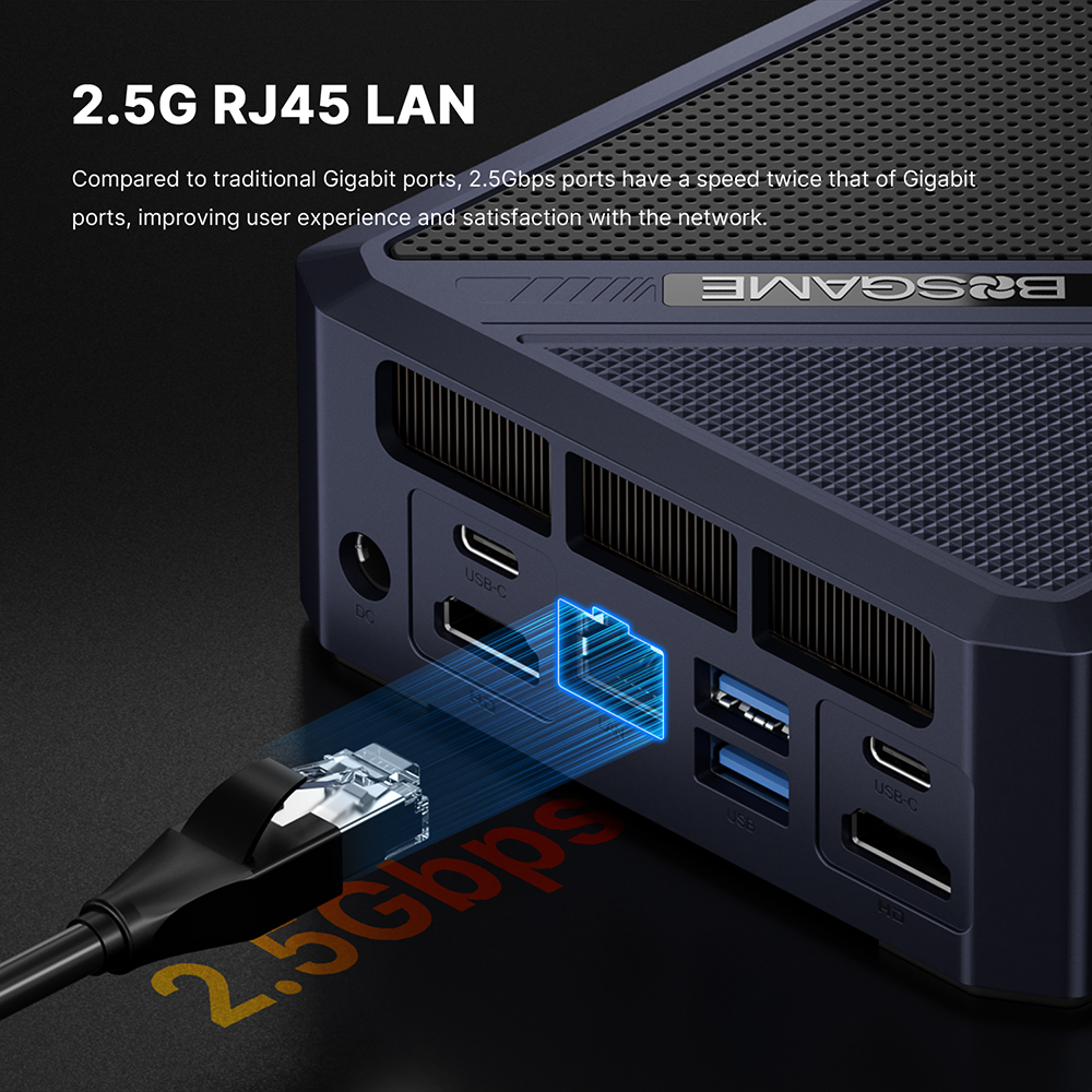 BOSGAME P5 Mini PC with AMD Ryzen 7 6800H 32GB DDR5 RAM 512GB NVMe SSD