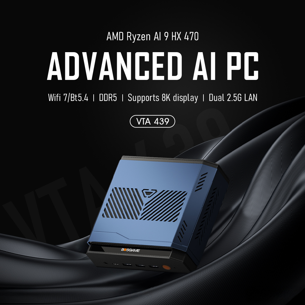 BOSGAME VTA-439 Mini PC AMD Ryzen AI 9 HX 470