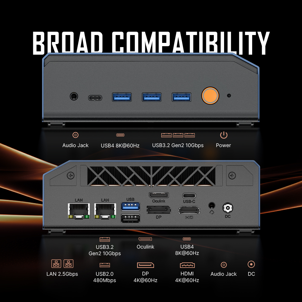 BOSGAME VTA-439 Mini PC AMD Ryzen AI 9 HX 470