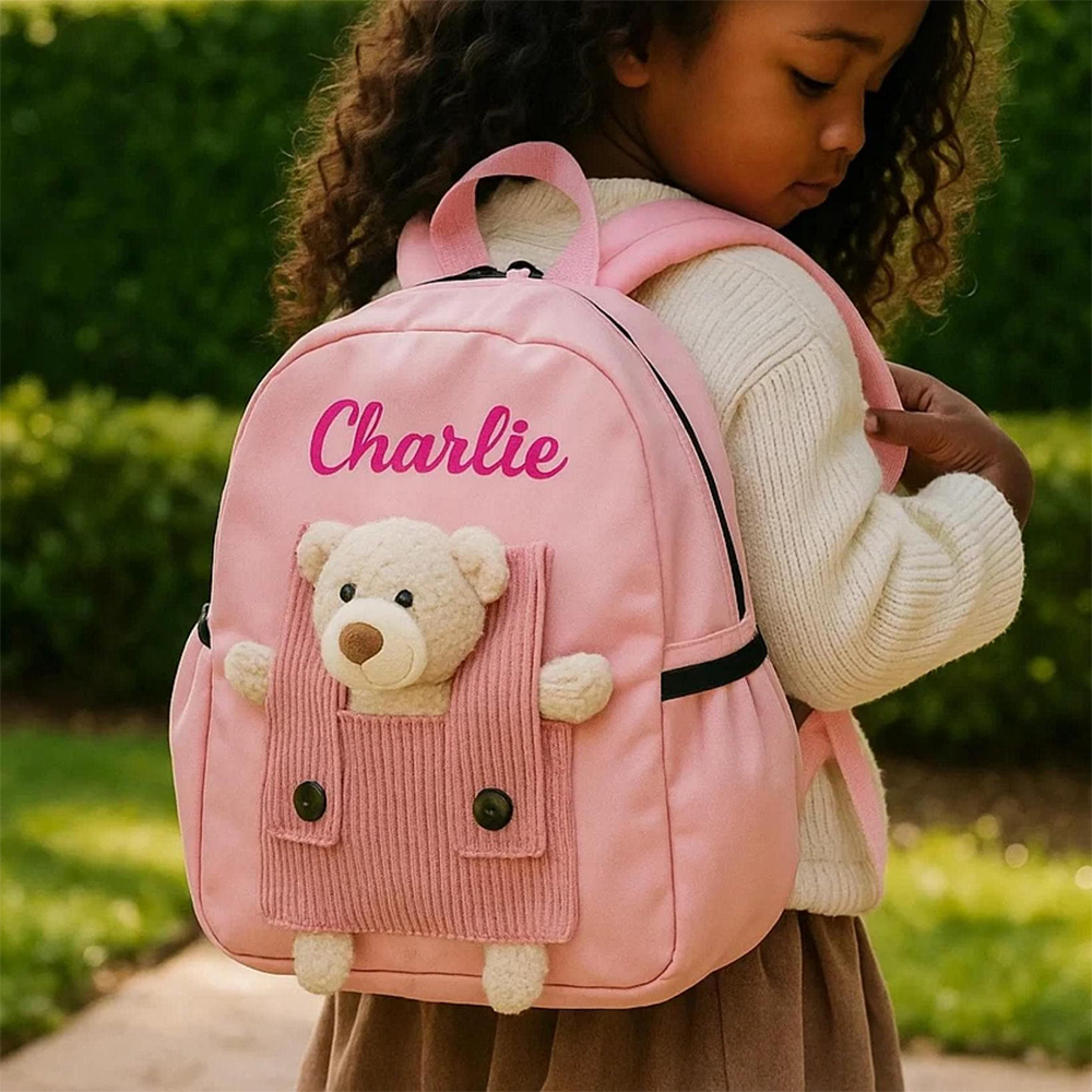 Personalized Embroidery Bear Back to School Backpack