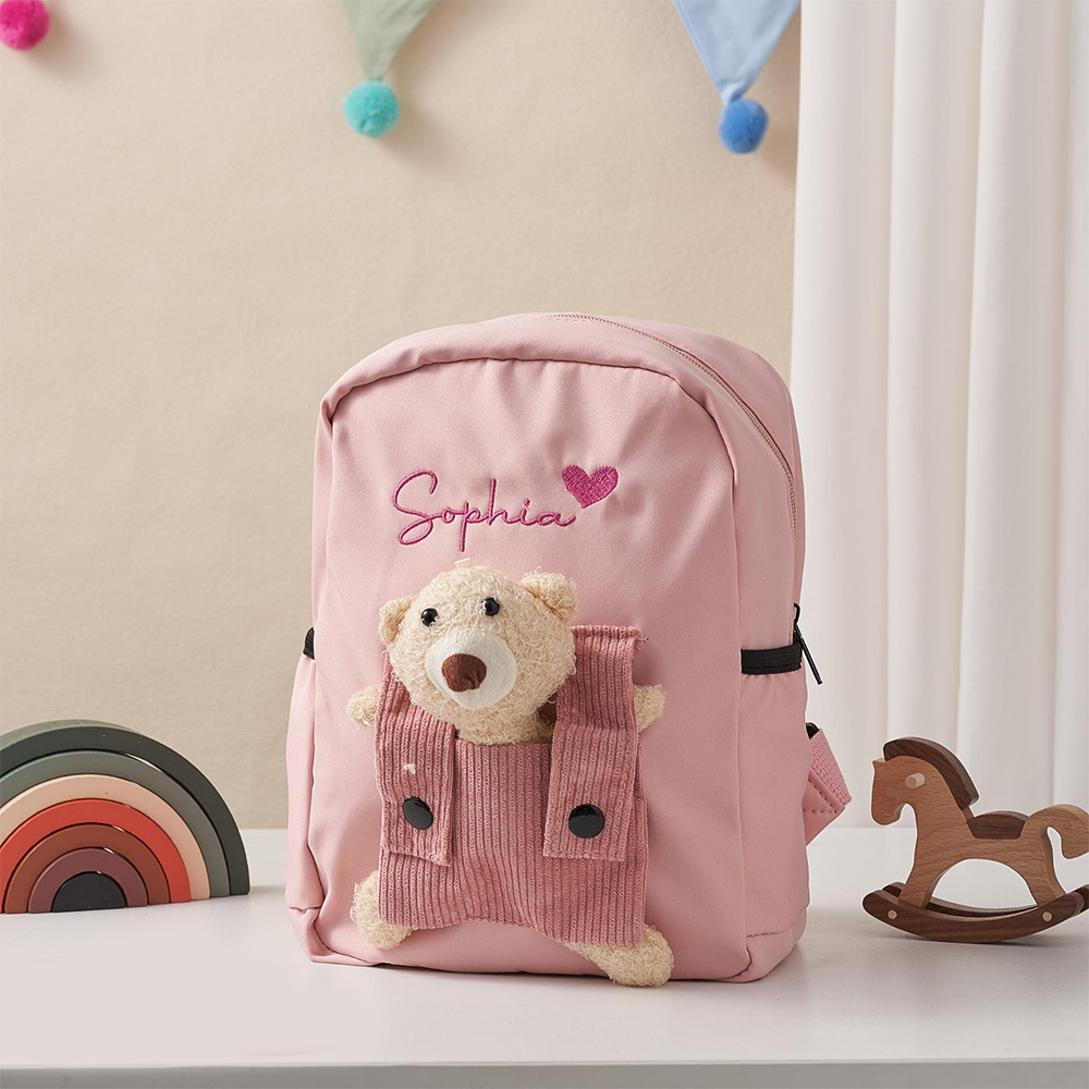 Personalized Embroidery Bear Back to School Backpack