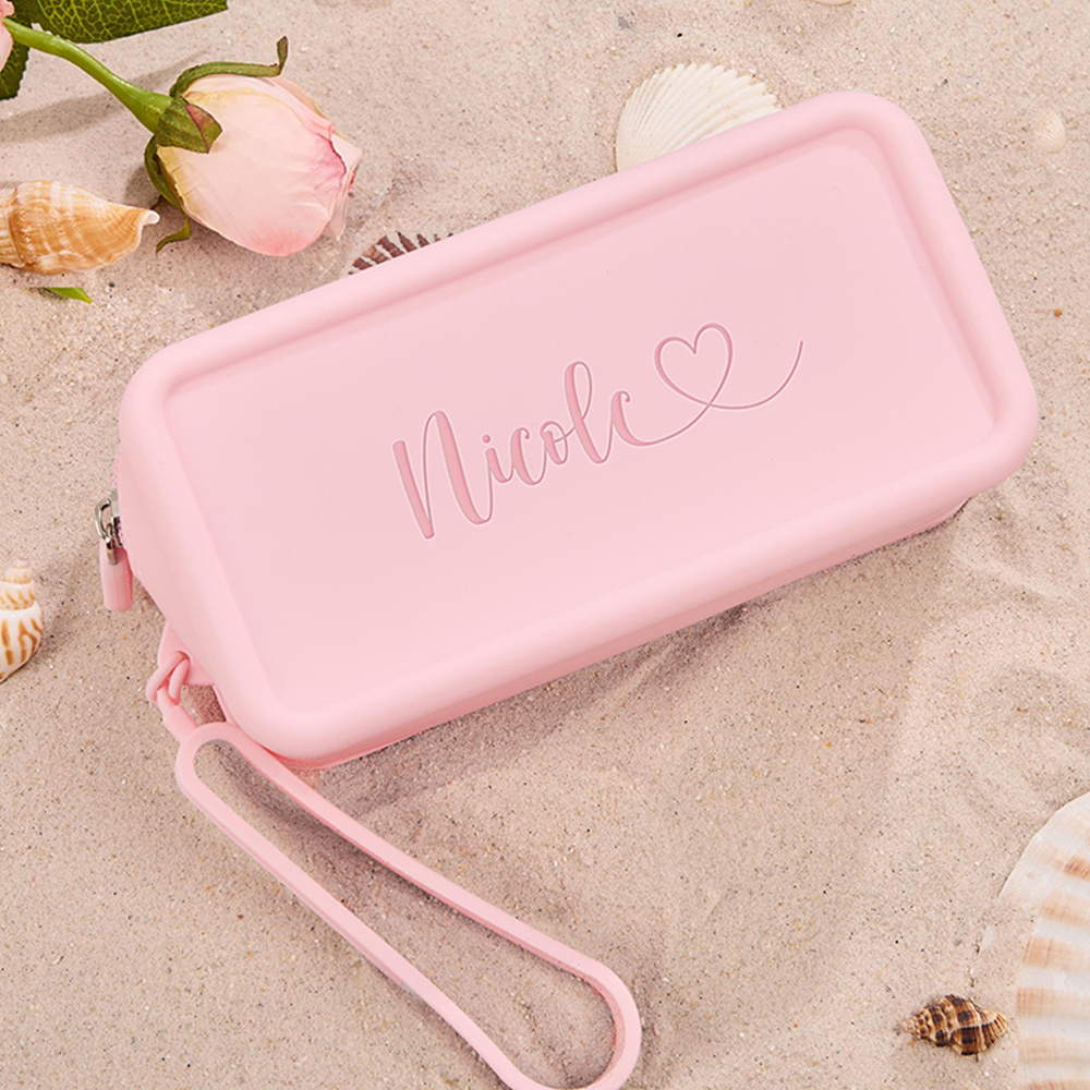 Personalized Silicone Waterproof Beach Makeup Bag 