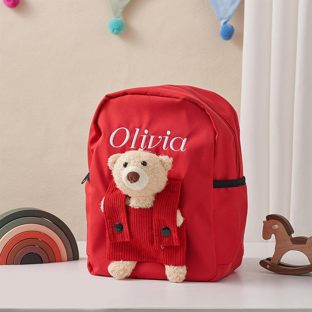 Personalized Embroidery Bear Back to School Backpack