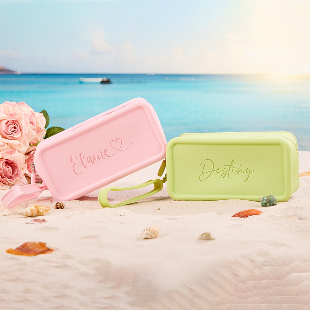 Personalized Silicone Waterproof Beach Makeup Bag 
