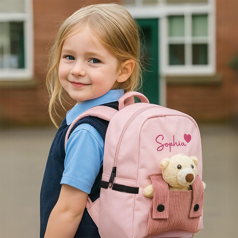 Personalized Embroidery Bear Back to School Backpack