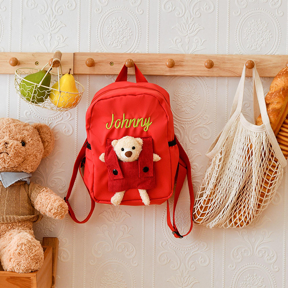 Personalized Embroidery Bear Back to School Backpack