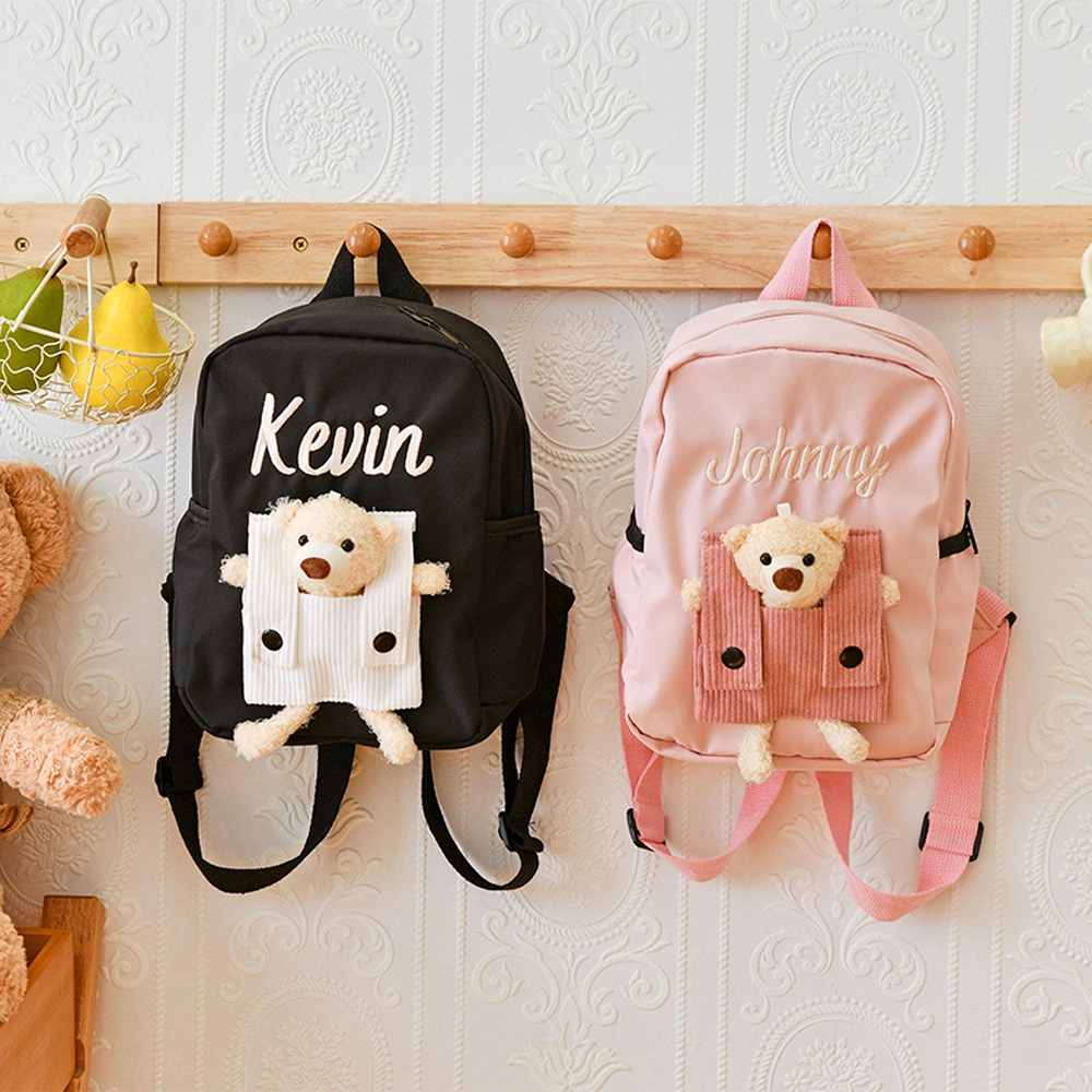 Personalized Embroidery Bear Back to School Backpack