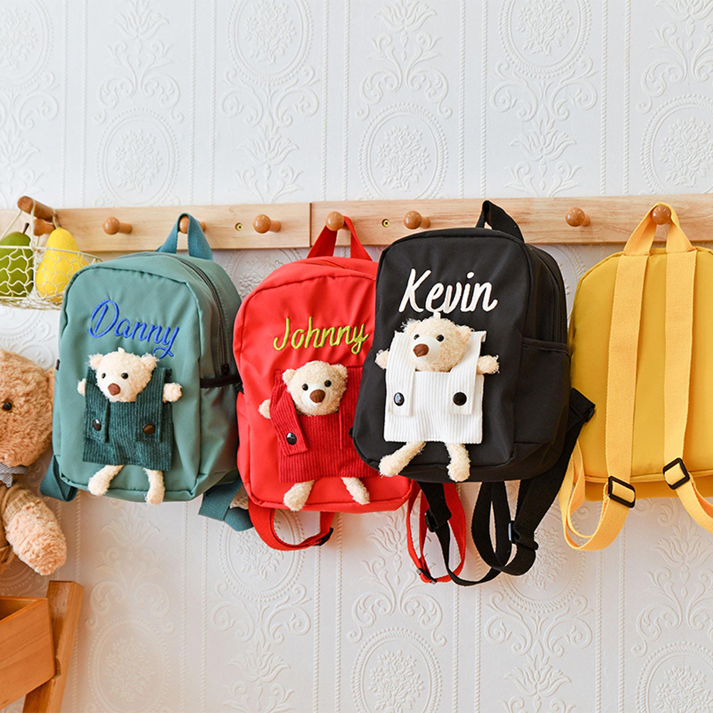 Personalized Embroidery Bear Back to School Backpack