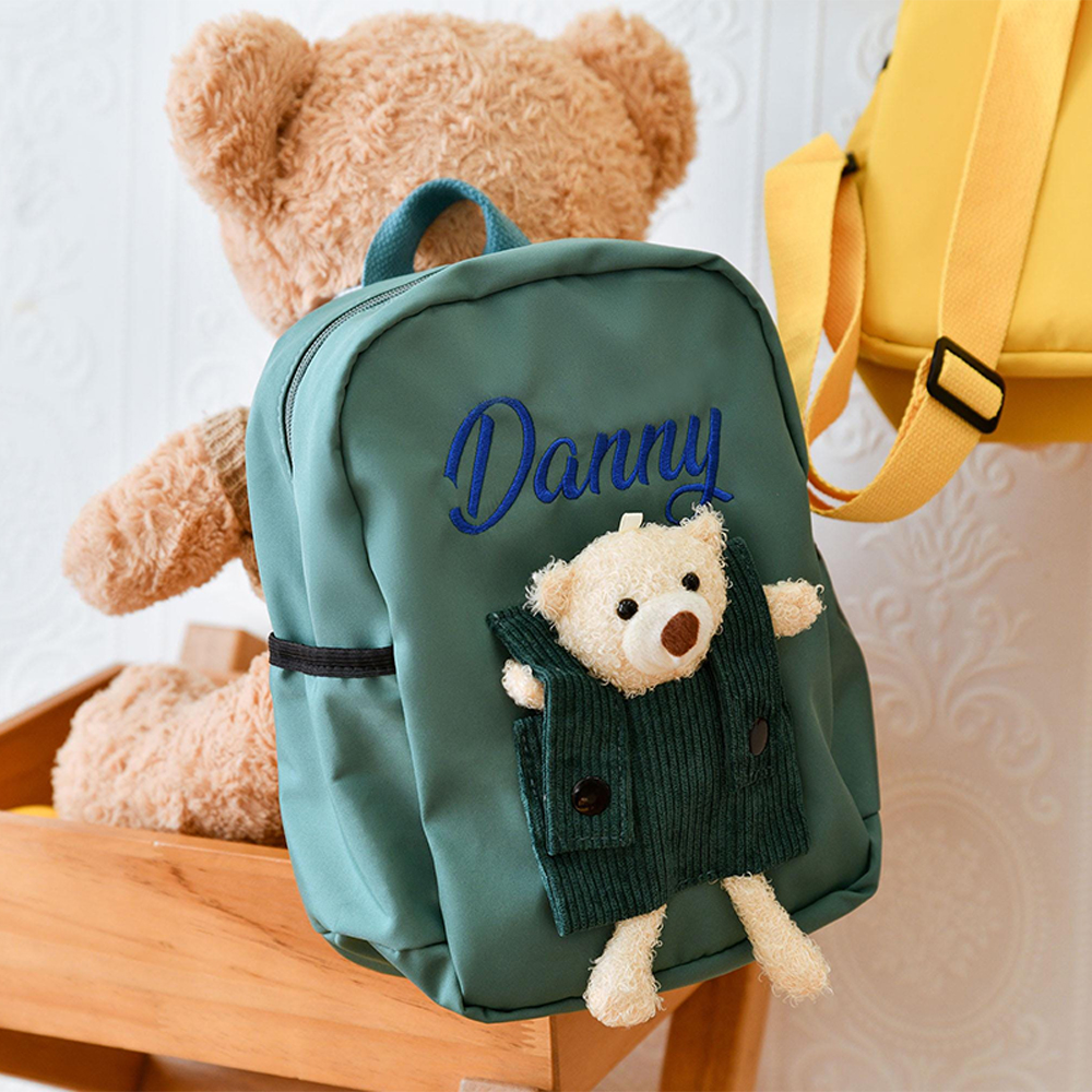 Personalized Embroidery Bear Back to School Backpack