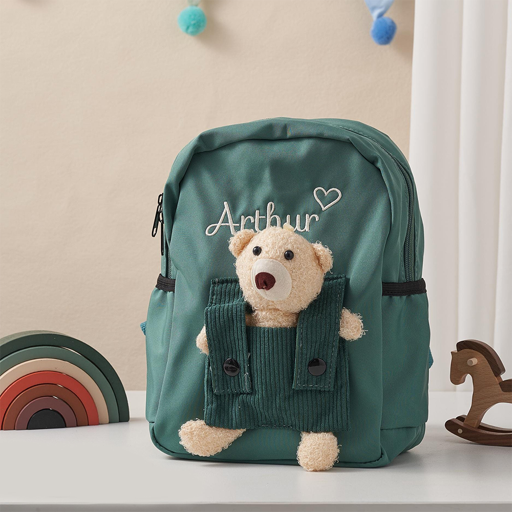 Personalized Embroidery Bear Back to School Backpack