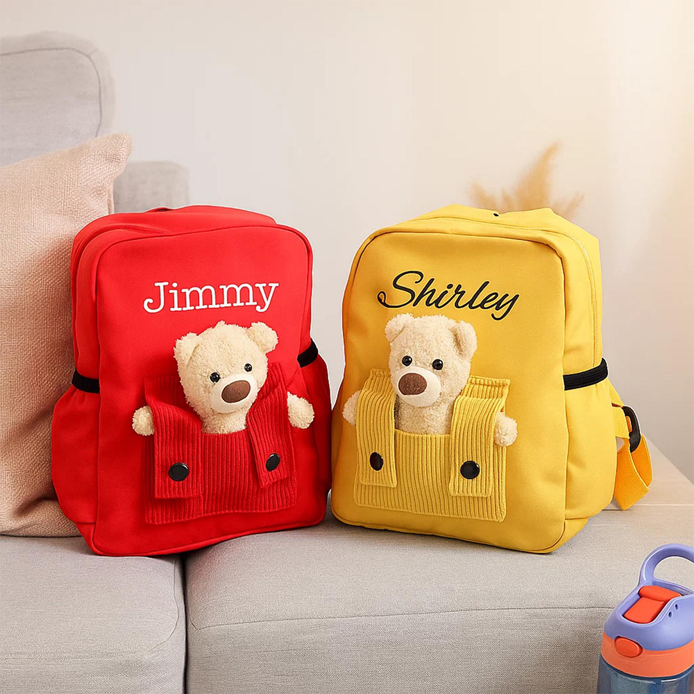 Personalized Embroidery Bear Back to School Backpack