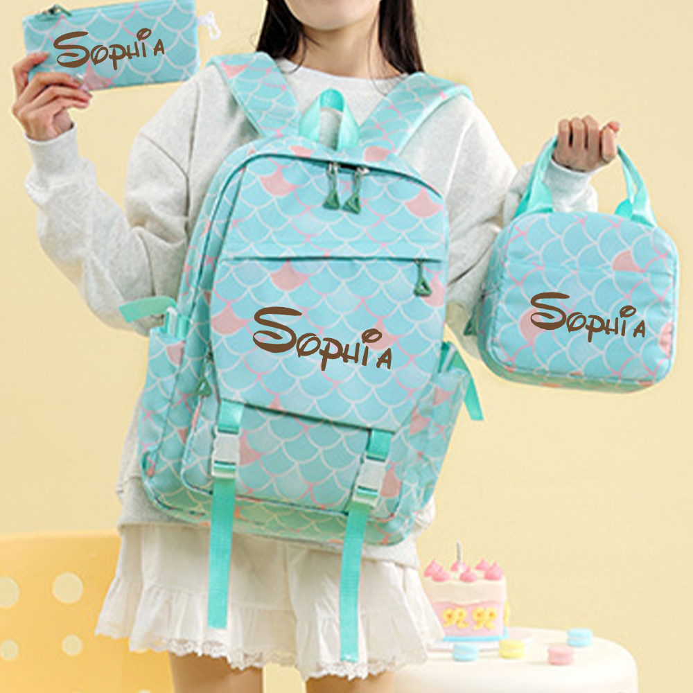 Personalized Original Mermaid 3 in 1 School Backpack Set