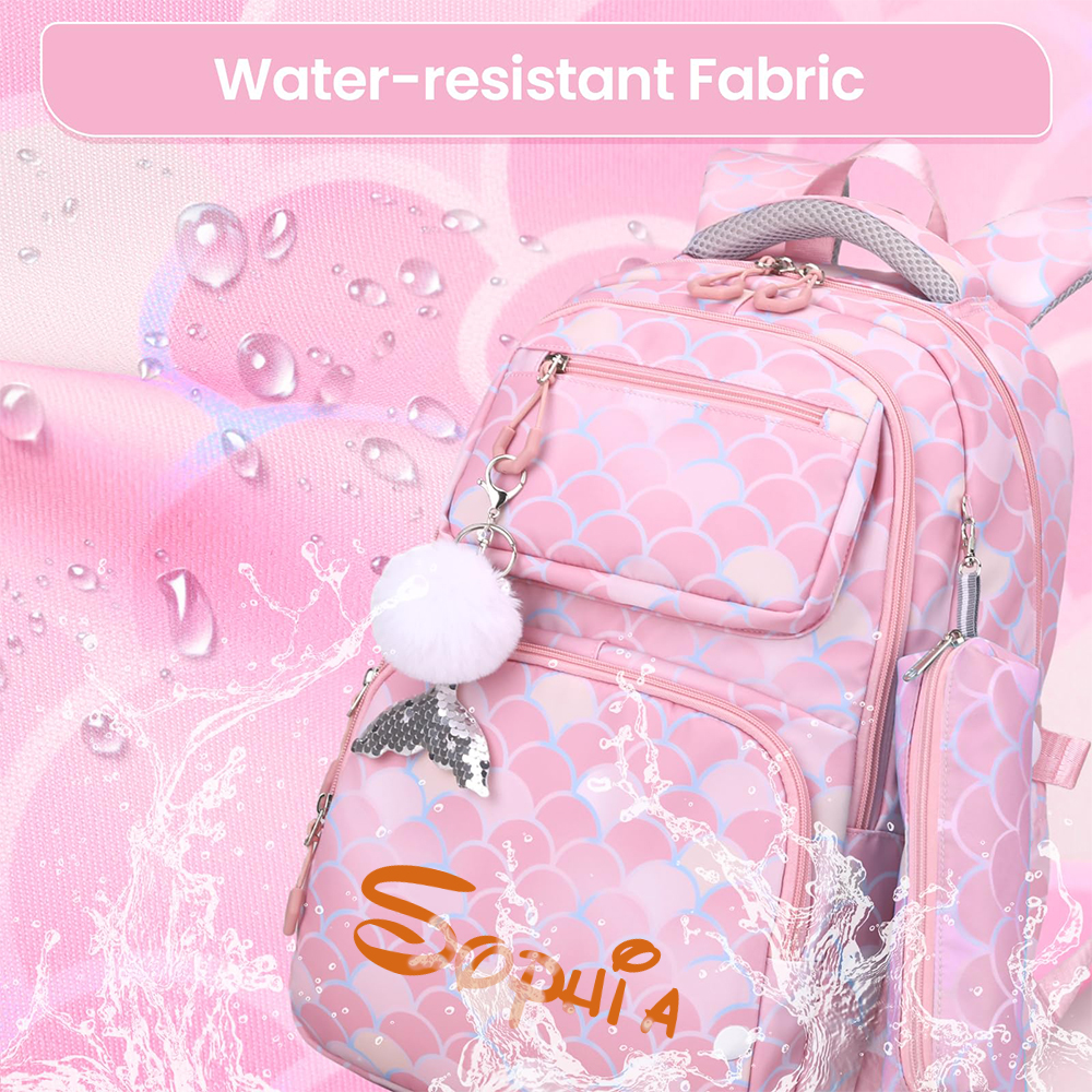 Personalized Multifunction 3 in 1 Mermaid School Backpack Set
