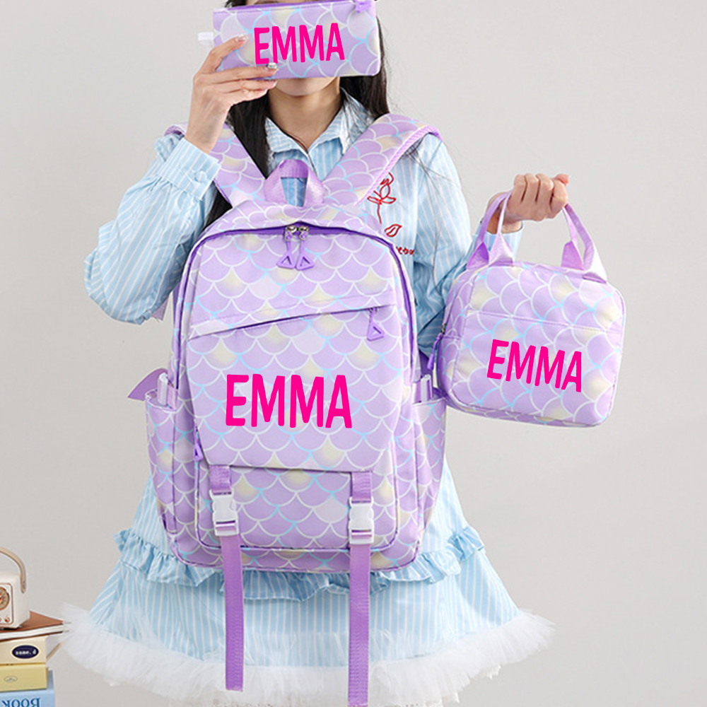 Personalized Original Mermaid 3 in 1 School Backpack Set