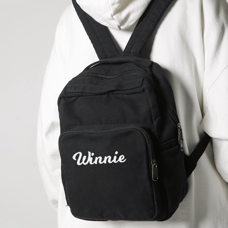 Personalized Embroidery Kid Canvas Backpack
