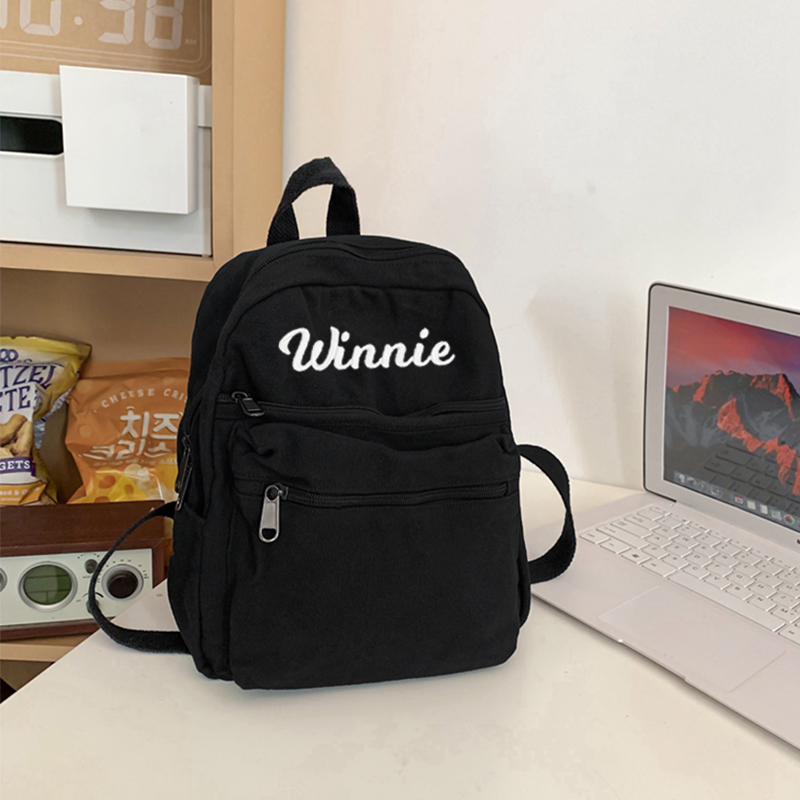 Personalized Embroidery Kid Canvas Backpack