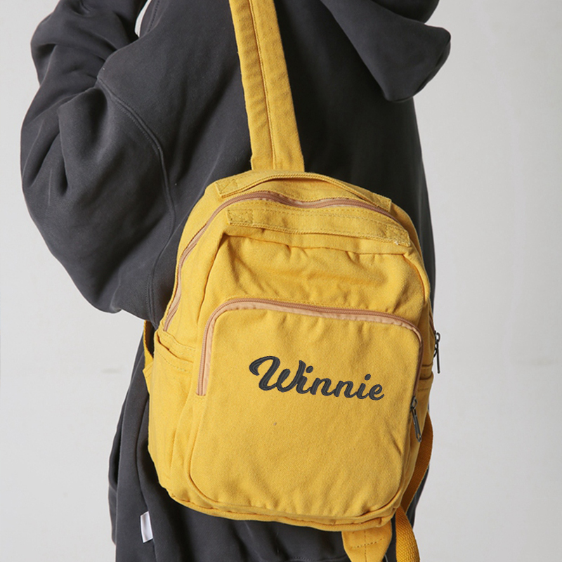 Personalized Embroidery Kid Canvas Backpack