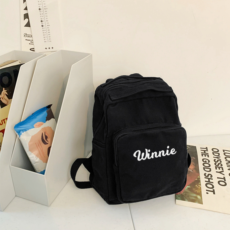 Personalized Embroidery Kid Canvas Backpack