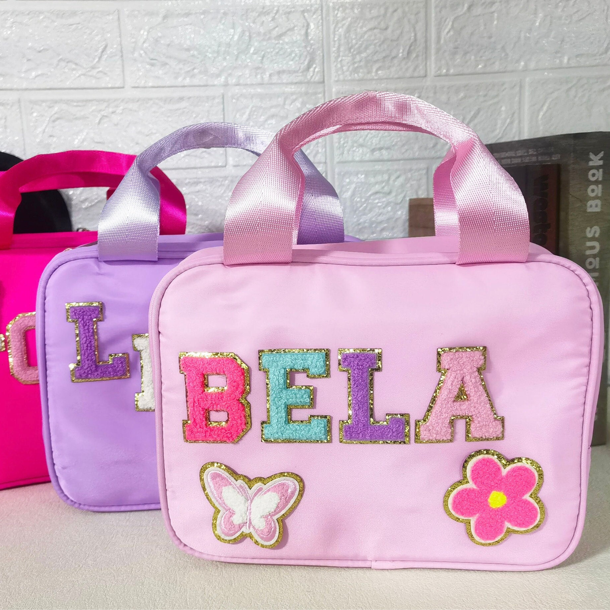 Personalized Chenille Letters Kids Lunch Bag