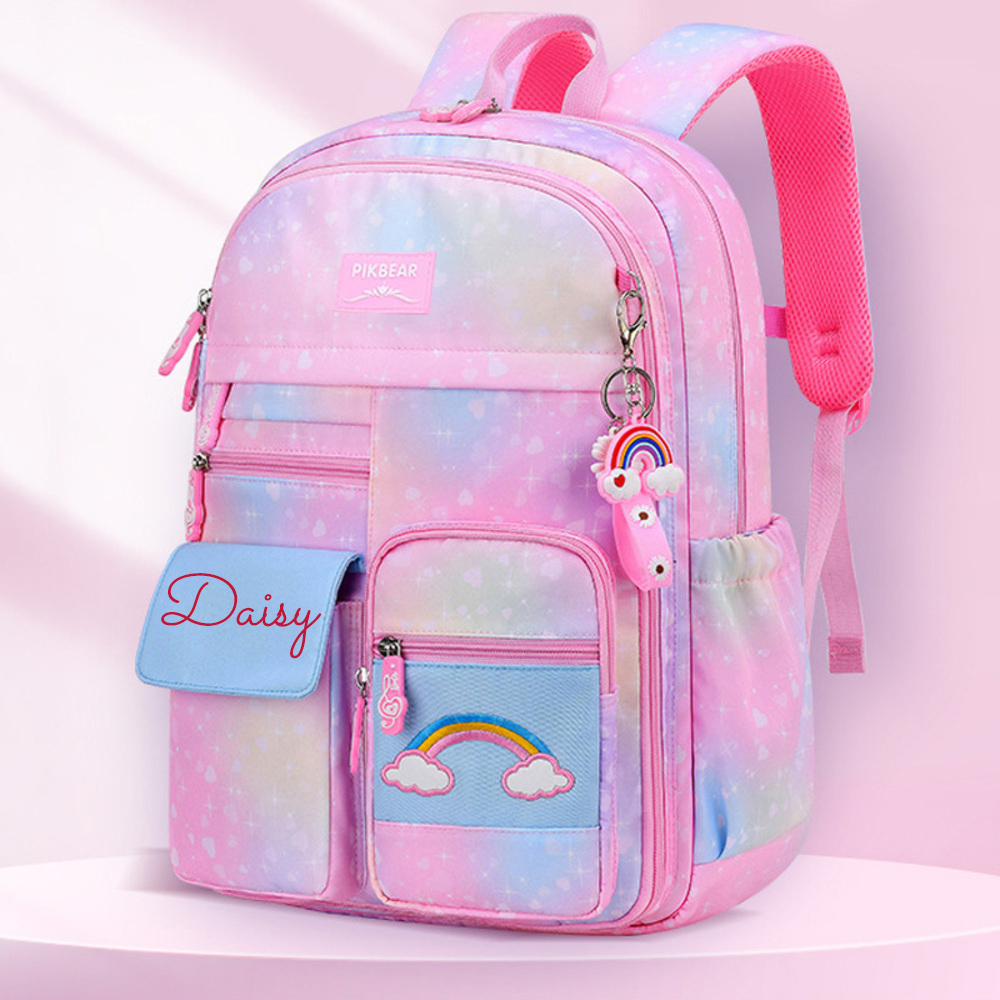 Personalized Rainbow Large Capacity School Backpack