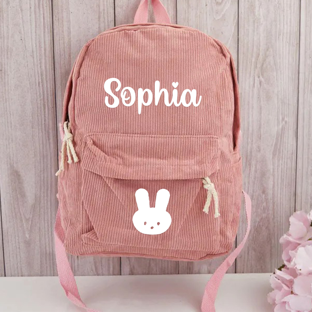 Personalized Kids Cute Corduroy School Backpack
