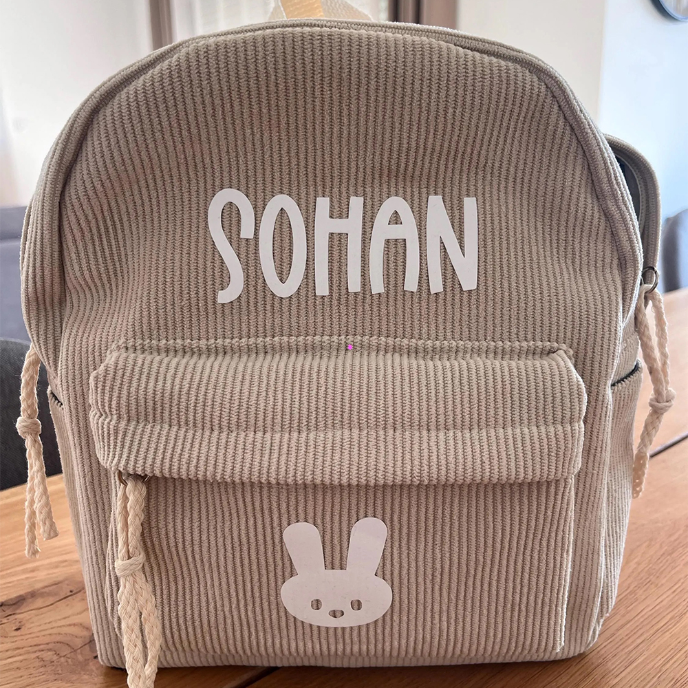 Personalized Kids Cute Corduroy School Backpack