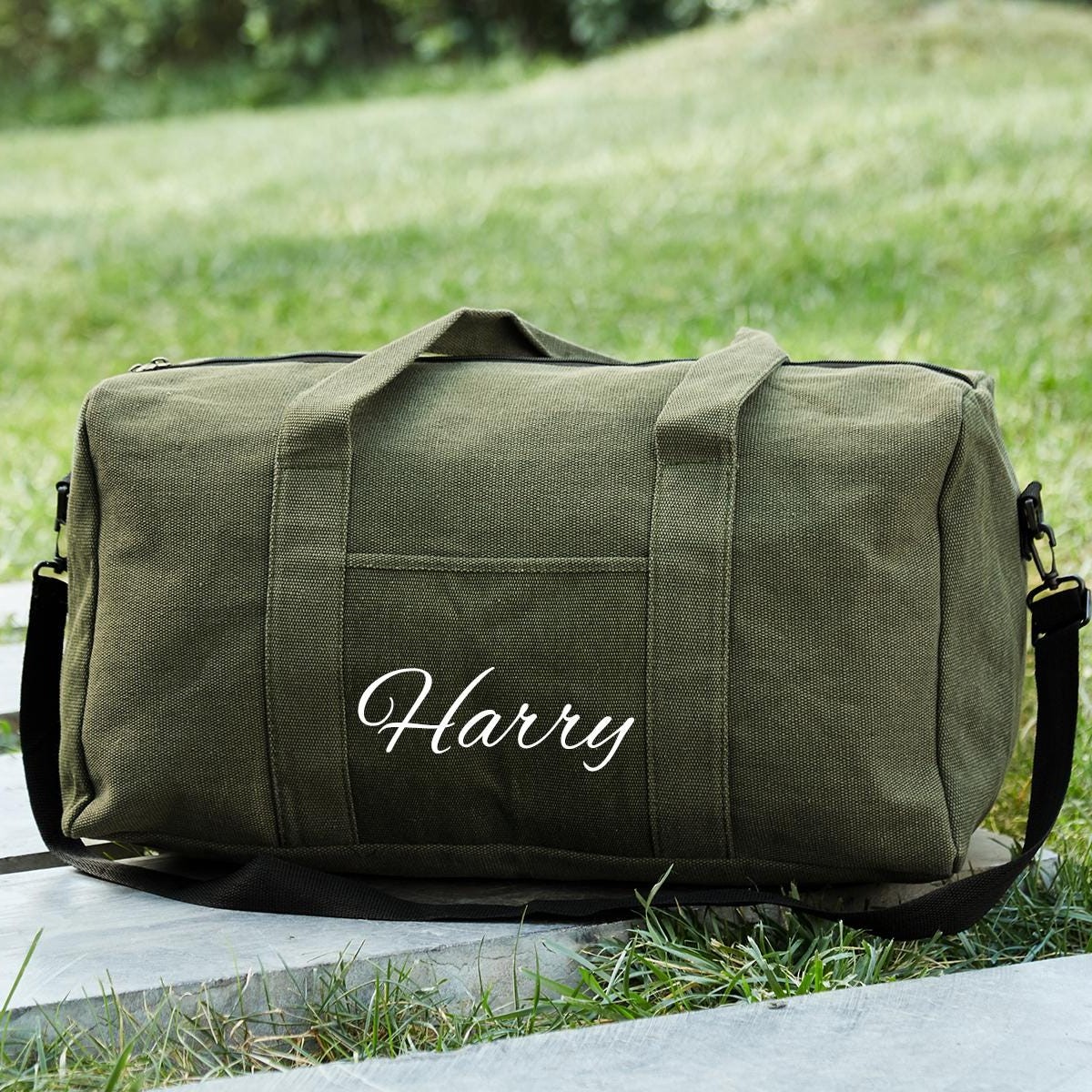 Personalized Print Canvas Duffel Bag