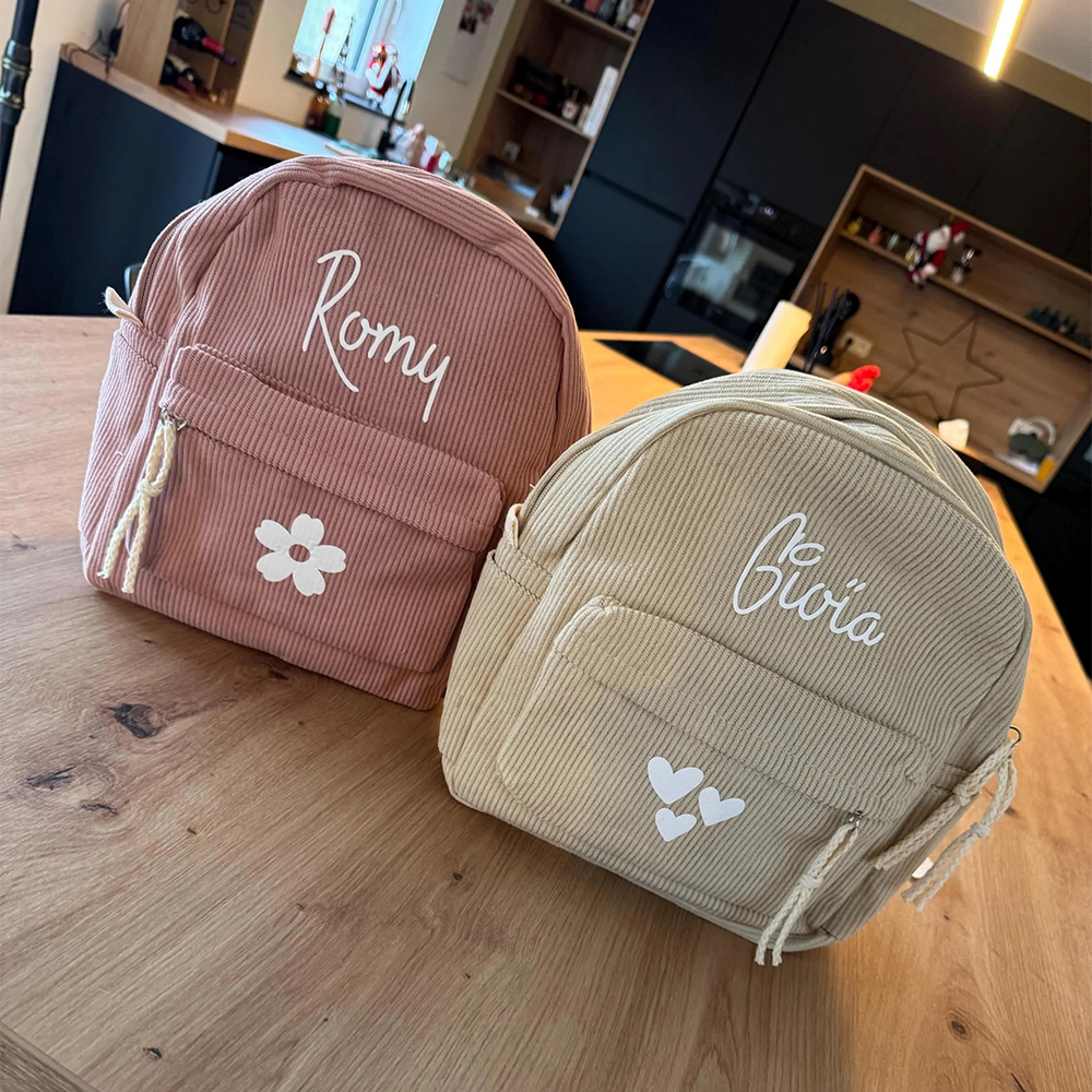 Personalized Kids Cute Corduroy School Backpack