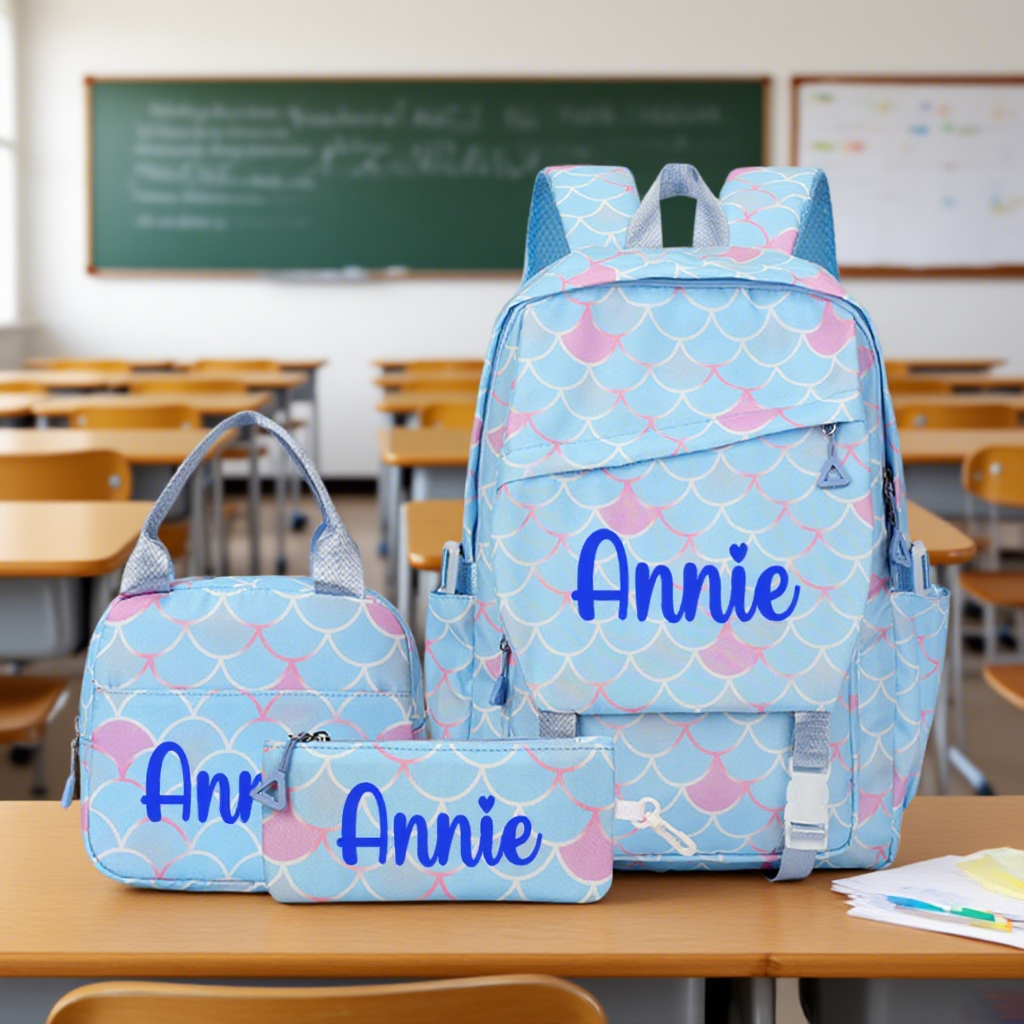 Personalized Original Mermaid 3 in 1 School Backpack Set