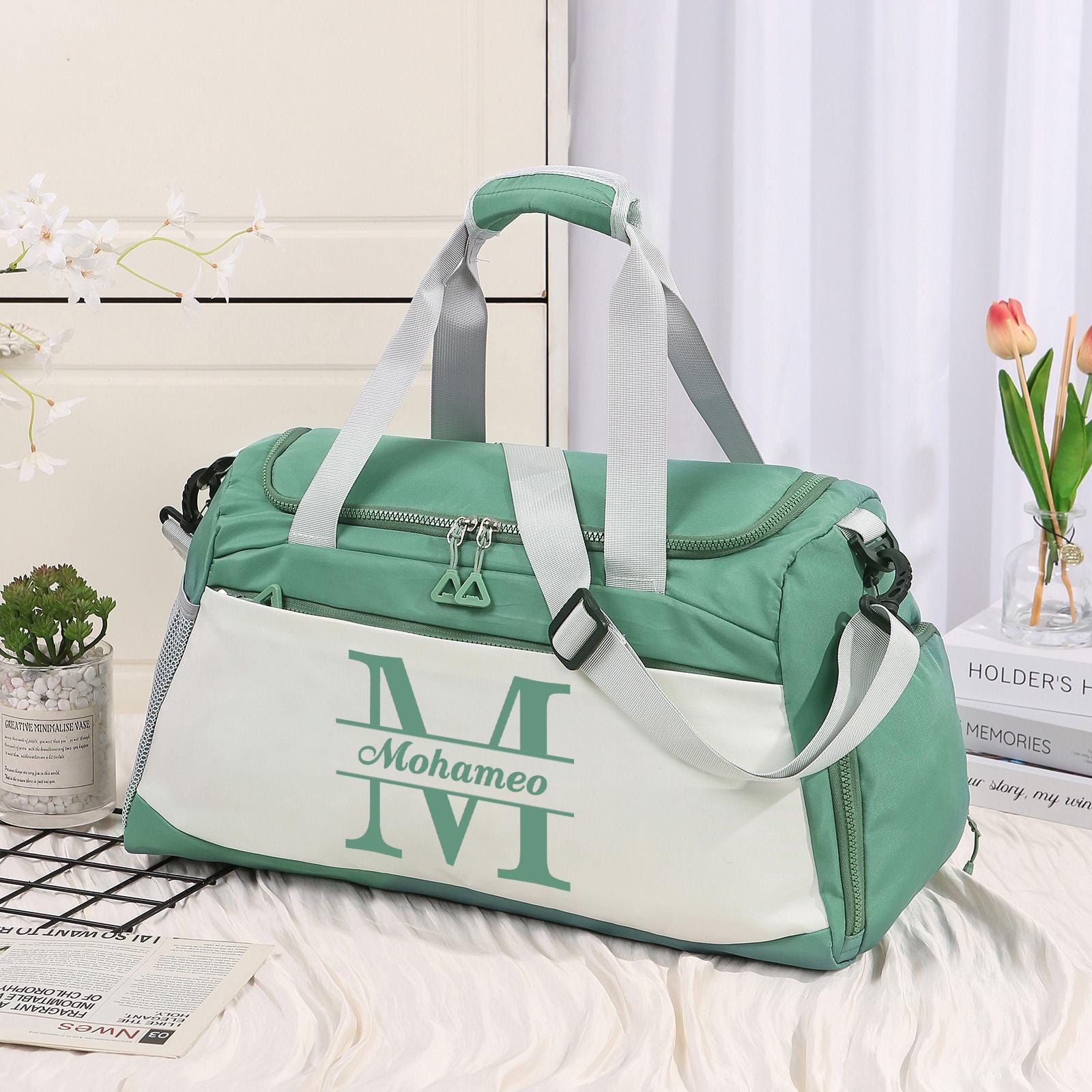 Personalized Monogram Weekender Travel Duffle Bag