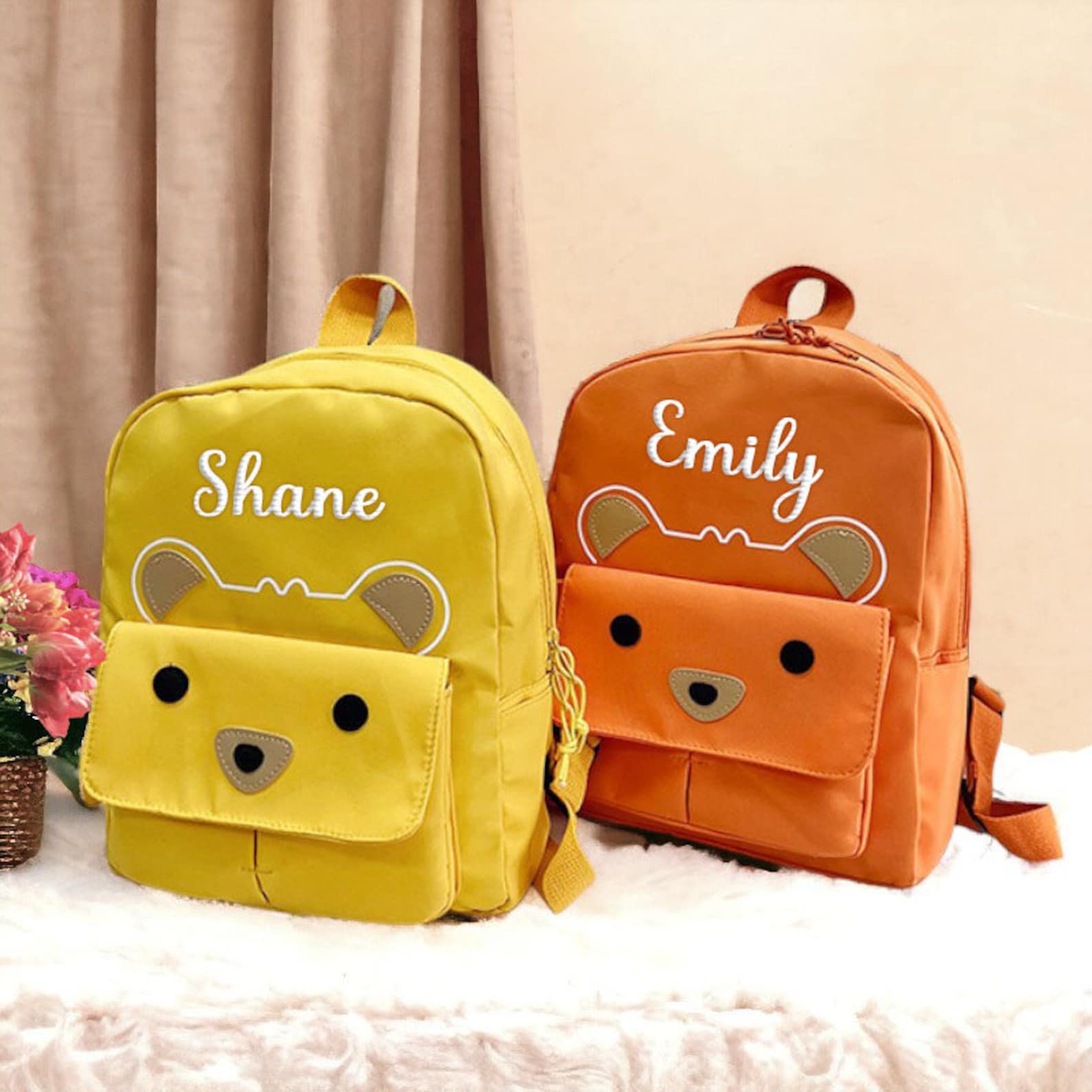 Personalized Embroidery Kid Color Bear Backpack