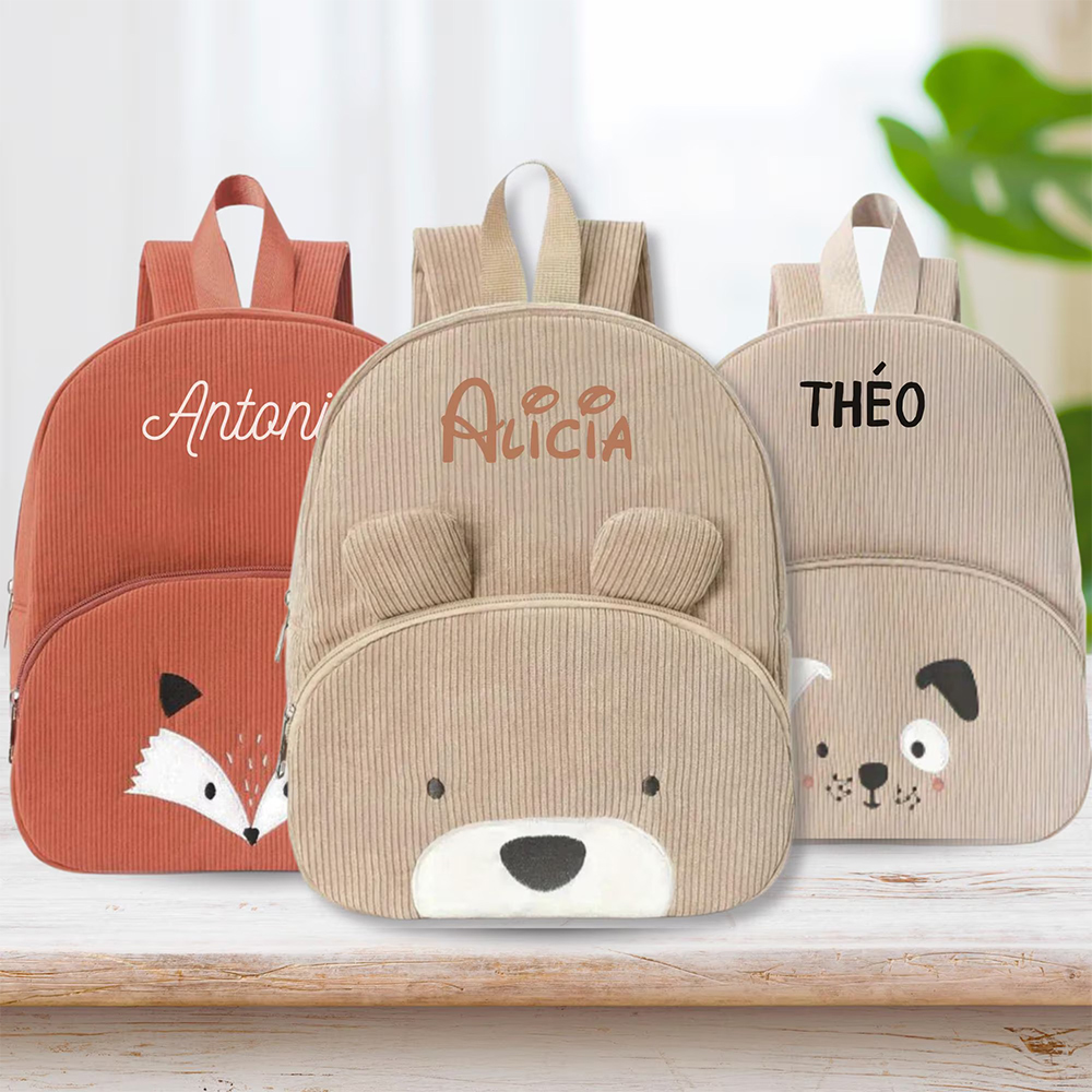 Personalized Lovely Corduroy Animals Backpack