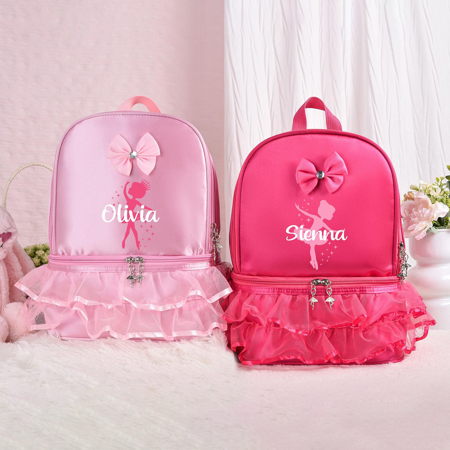 Personalized Girls Ballerina Lace Backpack