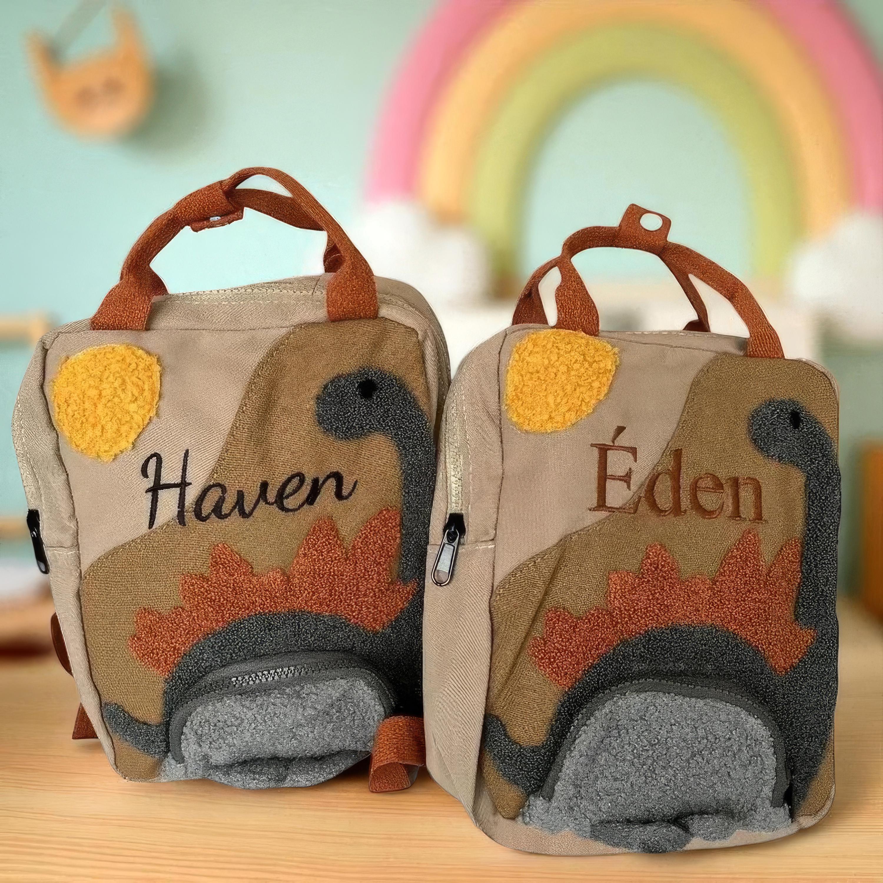 Personalized Embroidery Kids Dinosaur School Backpack