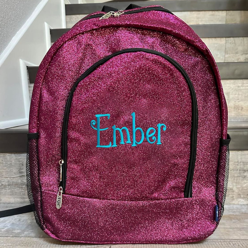 Personalized Embroidery Kid Glitter Backpack
