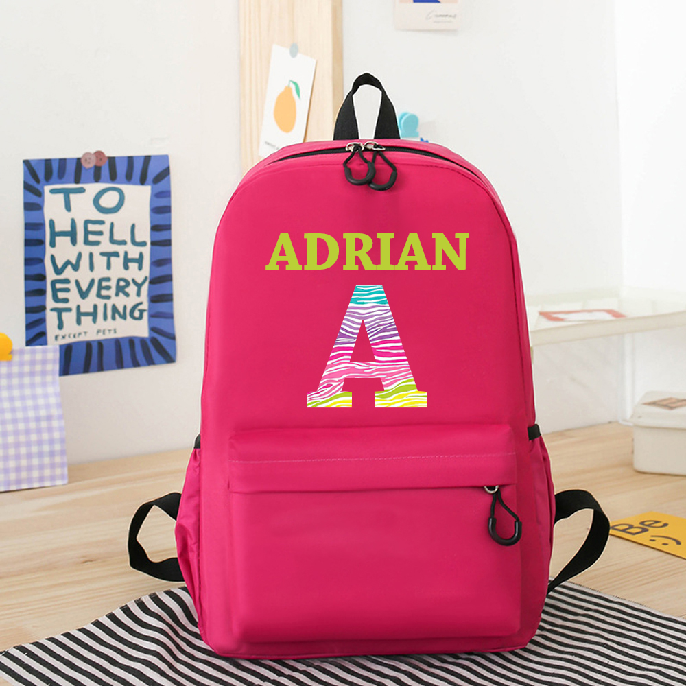 Personalized Color Monogram Back to School Backpack