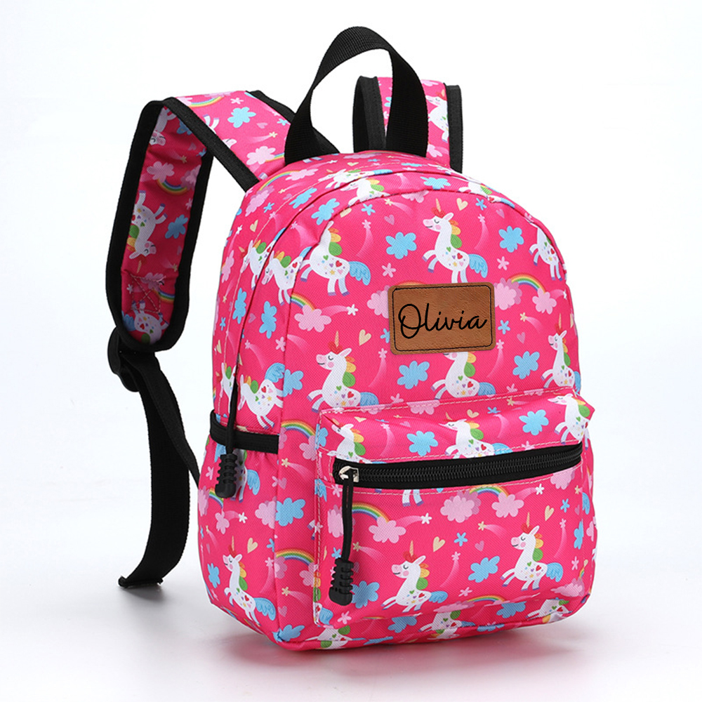 Personalized Original Leather Patch Back to School Backpack