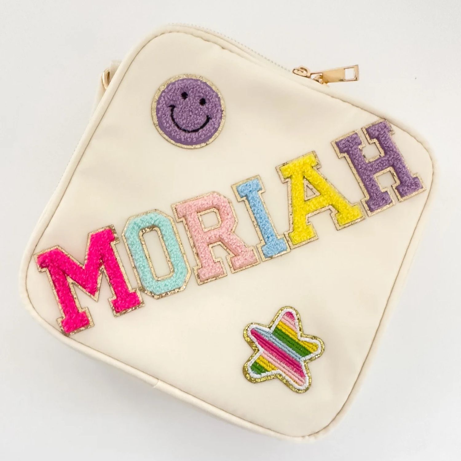 Personalized Chenille Letter Lunch Bag With Strap