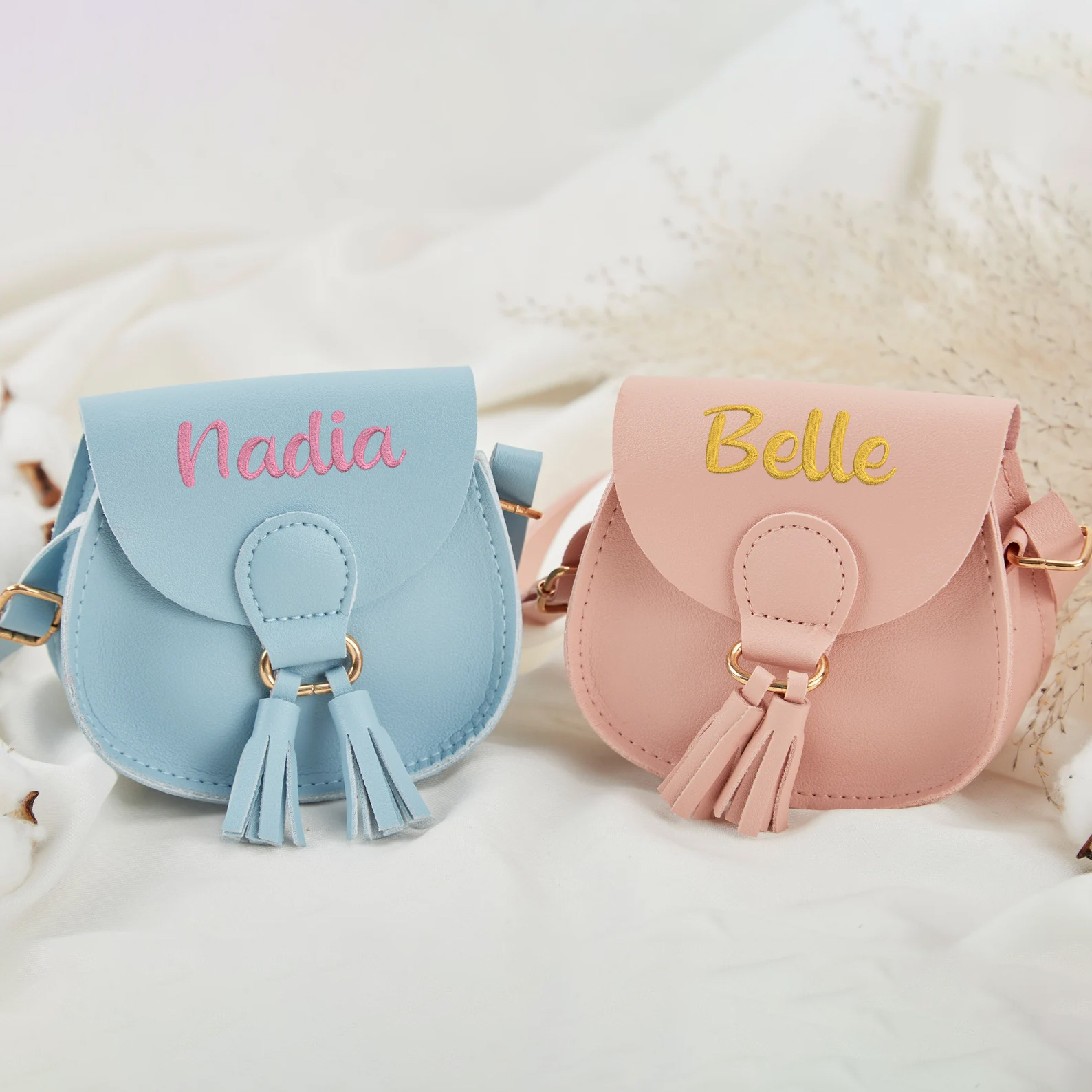 Personalized Embroidery Girls Color Tassel Purse
