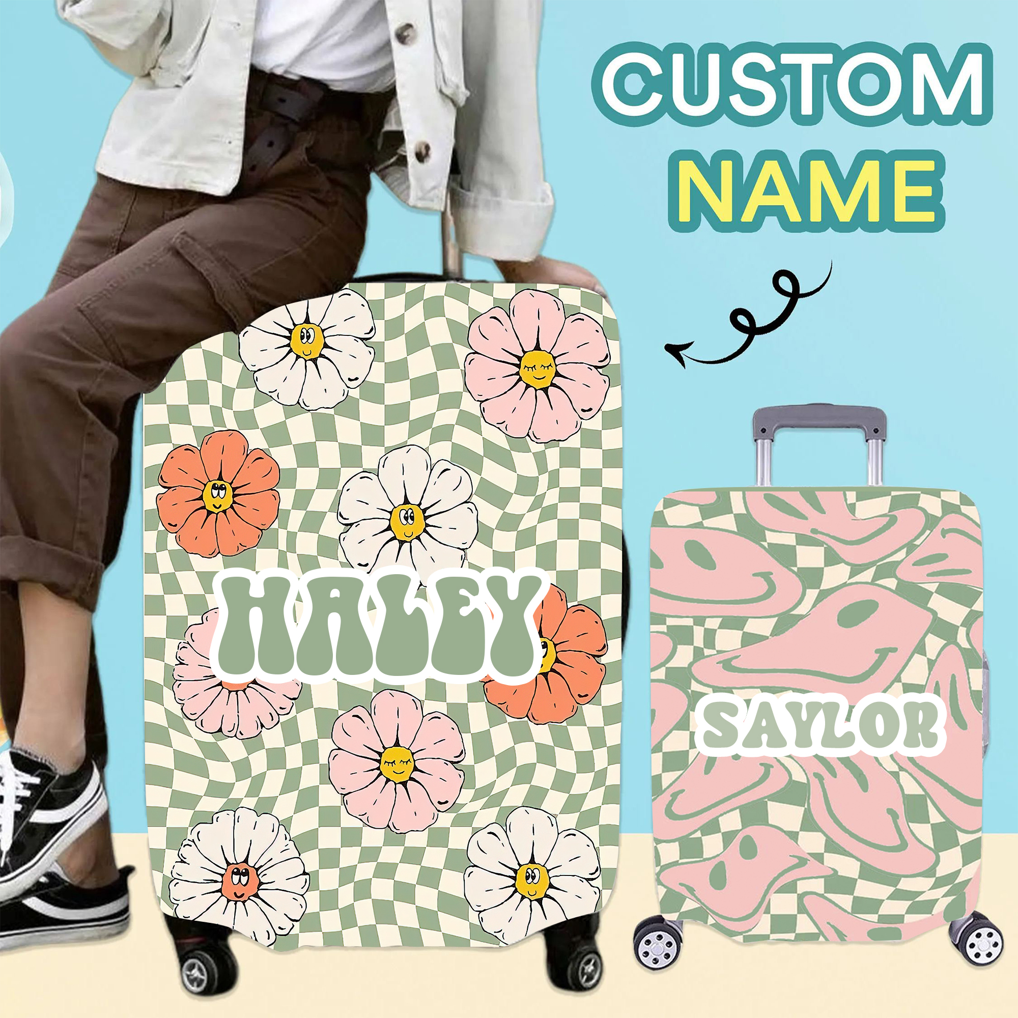 Personalized Funny Original High-elastic Suitcase Protector Luggage Cover