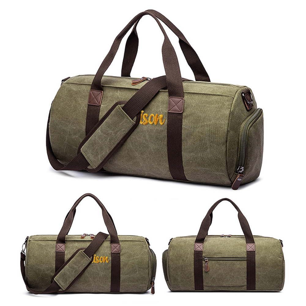 Personalized Embroidered Canvas Duffel Bag