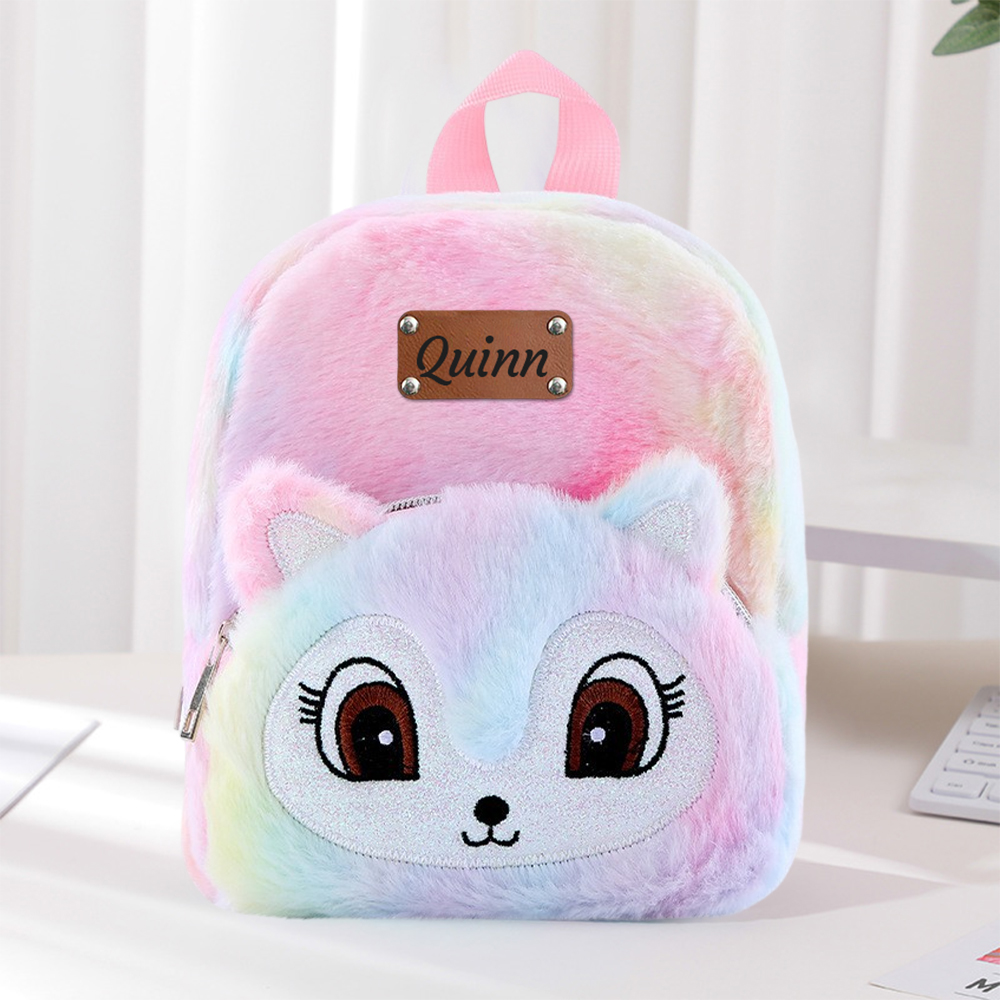 Personalized Embroidery Cute Plush Unicorn Toddler Backpack