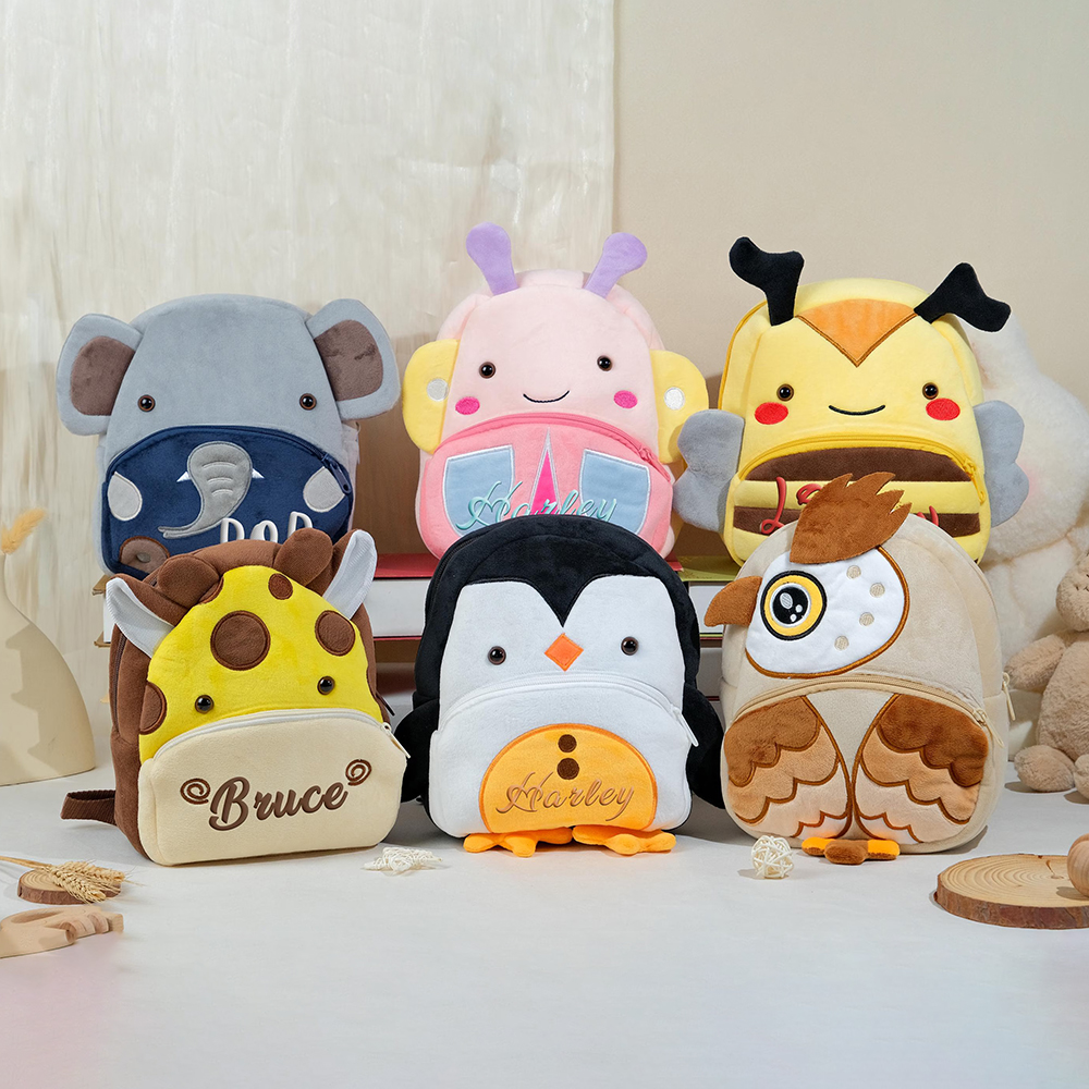 Personalized Embroidery Cartoon Animals Backpack