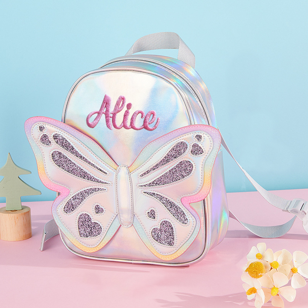 Personalized Butterfly Embroidered Backpack