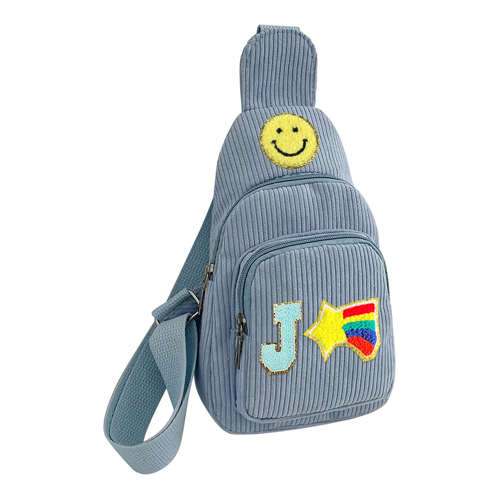 Personalized Chenille Patch Corduroy Crossbody Bag