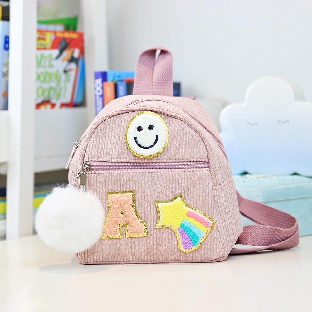 Personalized Varsity Letter Mini Corduroy Backpack