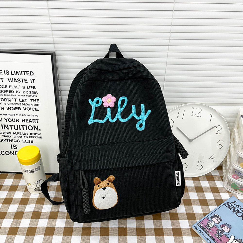Personalized Hand Embroidery Lovely School Backpack