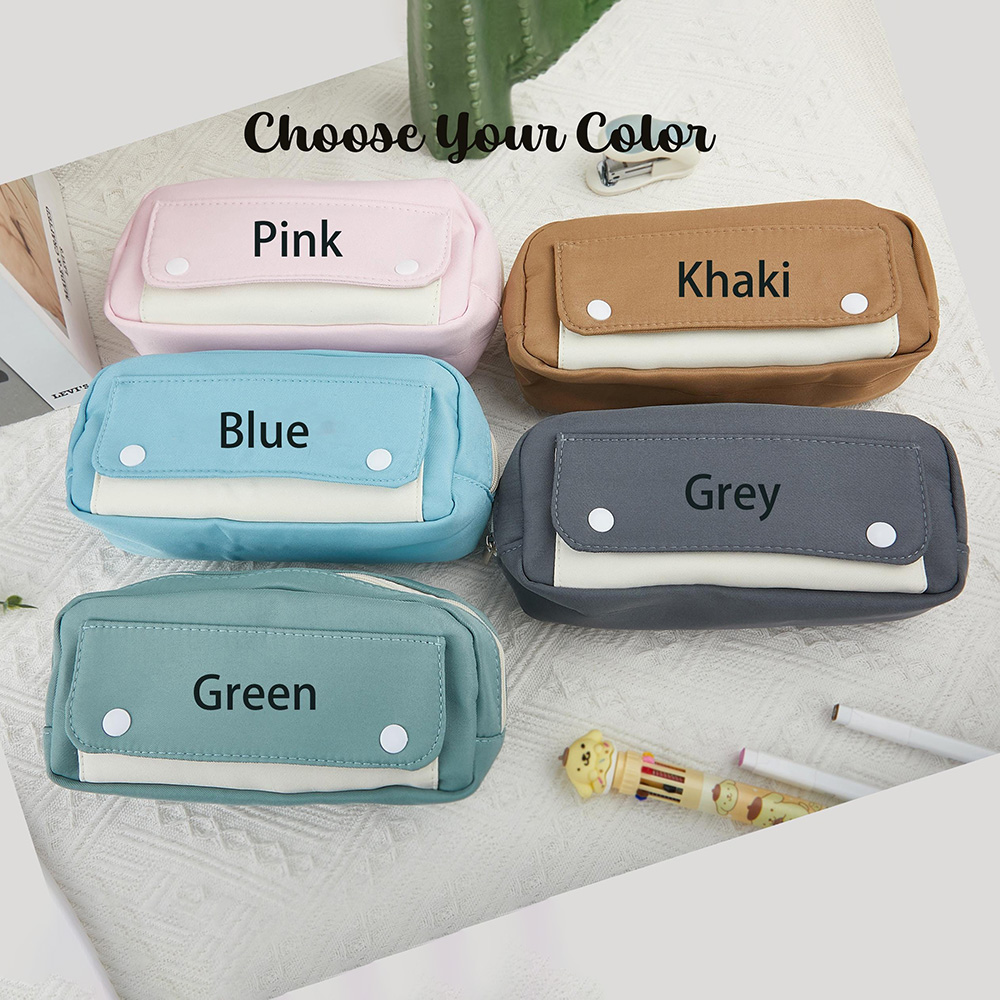 Personalized Embroidery Colourful Big Capacity Pencil Case
