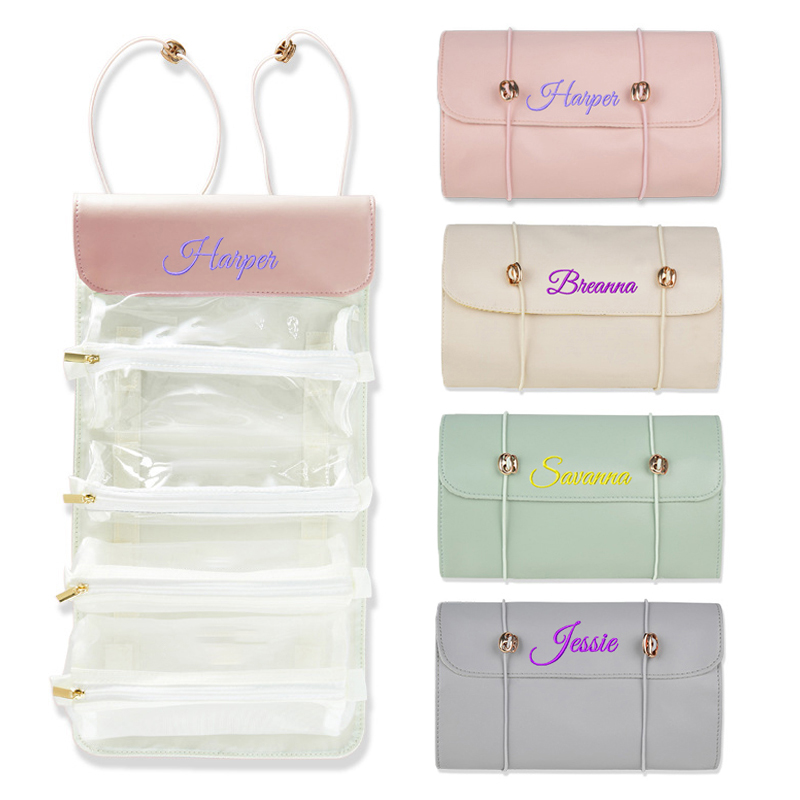 Personalized Embroidered Roll-Up Packaging Toiletry Bag